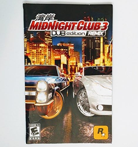Midnight Club 3 DUB Edition REMIX PS2 Instruction Booklet (Sony PlayStation 2 Manual Only - NO GAME) [Pamphlet only - NO GAME INCLUDED]