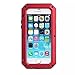 iPhone 6S Case,3C-Aone[Newest]Gorilla Glass Luxury Aluminum Alloy Protective Metal Extreme Water Resistant Shockproof Military Bumper Heavy Duty Cover Shell Case for Apple iPhone 6S (Red)