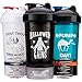 Hydra Cup [3 Pack] 22-Ounce Protein Shaker Bottle with Storage for Powder, Blender Shaker for Supplements (3 Pack, Pump Day, Gains, Lift)