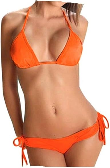 Xshuai Maillot De Bain Deux Pieces Femme Orange Orange Amazon Fr Vetements Et Accessoires