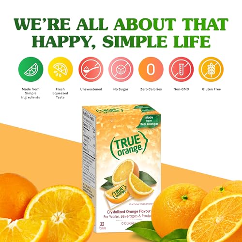 TRUE ORANGE WATER ENHANCER, BULK PACK, ZERO CALORIE FLAVORING, FOR BOTTLED WATER, ICED TEA & RECIPES, FLAVOR PACKETS MADE WITH REAL ORANGES,500 COUNT (PACK OF 1)- PACKAGING MAY VARY