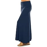 Sweet Hearts Maxi Skirt for Women- Comfy Foldover High Waist Long Flare A-Line Skirt Maxi Dress XS-3X Made in USA