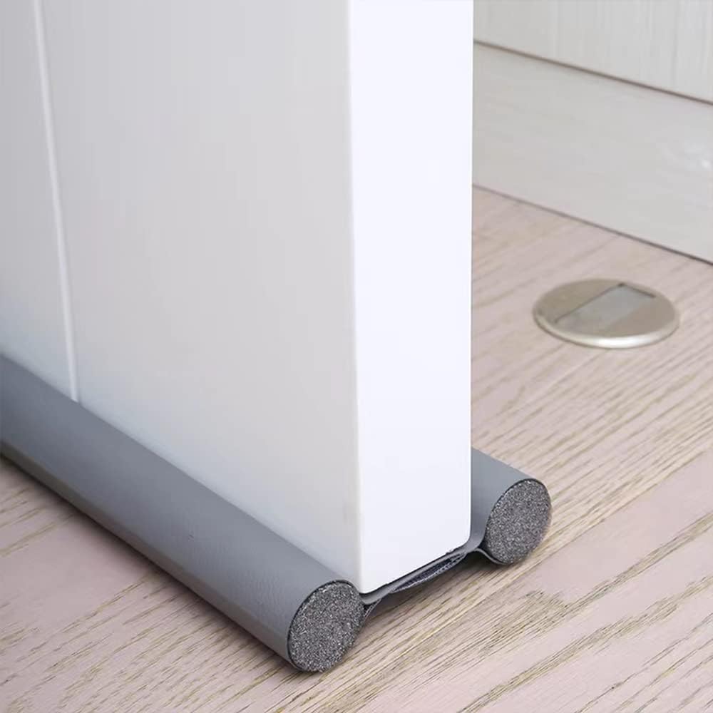 Draft Stoppers - Door Draft Stopper 37 Inch Weather Stripping Blocker, Double Sided Door Draft Guard, Adjustable Door Bottom Stopper Dust-Proof, Draft-Proof, Water-Proof (Grey)