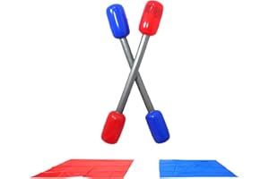 Gladiators Pugil Sticks, Inflatable Gladiator Game Set with 2 Batons and 2 Mats, 56 Inch PVC Outdoor Party Game for Kids Adul