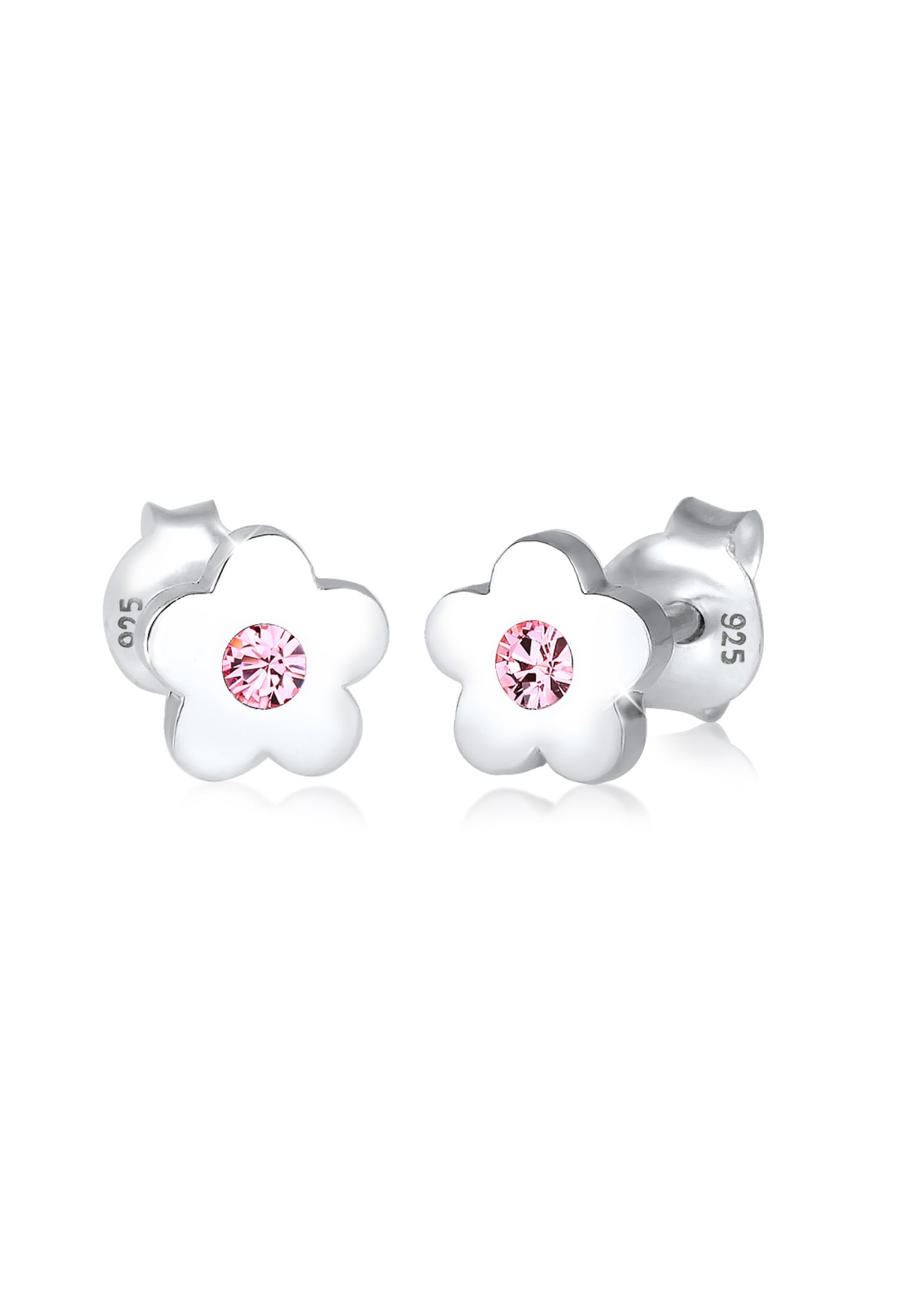 Elli Earrings Children Kids Flower Crystals 925 Sterling Silver