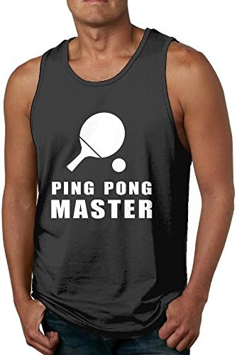 RiDinds Ping Pong Master Men's 100% Cotton Tank Top Tshirt SizeM ColorBlack