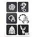 Xmasir 3 Sheet 22Pcs Cool Drawing Glitter Tattoo Stencil for Men, Wolf Dragon Tiger Skull Animal Airbrush Stencils & Templates