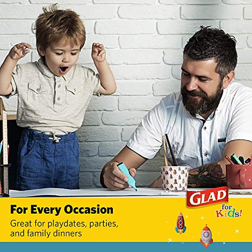 Glad for Kids Rocket Ship 12 oz Paper Snack Bowls with Lids, 20 Count