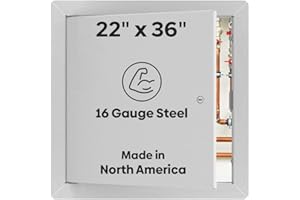 BEST ACCESS DOORS Best 22" x 36" Universal Access Panel – Flush Steel Door with Exposed Flange for Walls or Ceilings, 16-Gauge Cold Rolled Steel Frame, Screwdriver Cam Latch, White Powder-Coat Primer Finish, BA-UAP