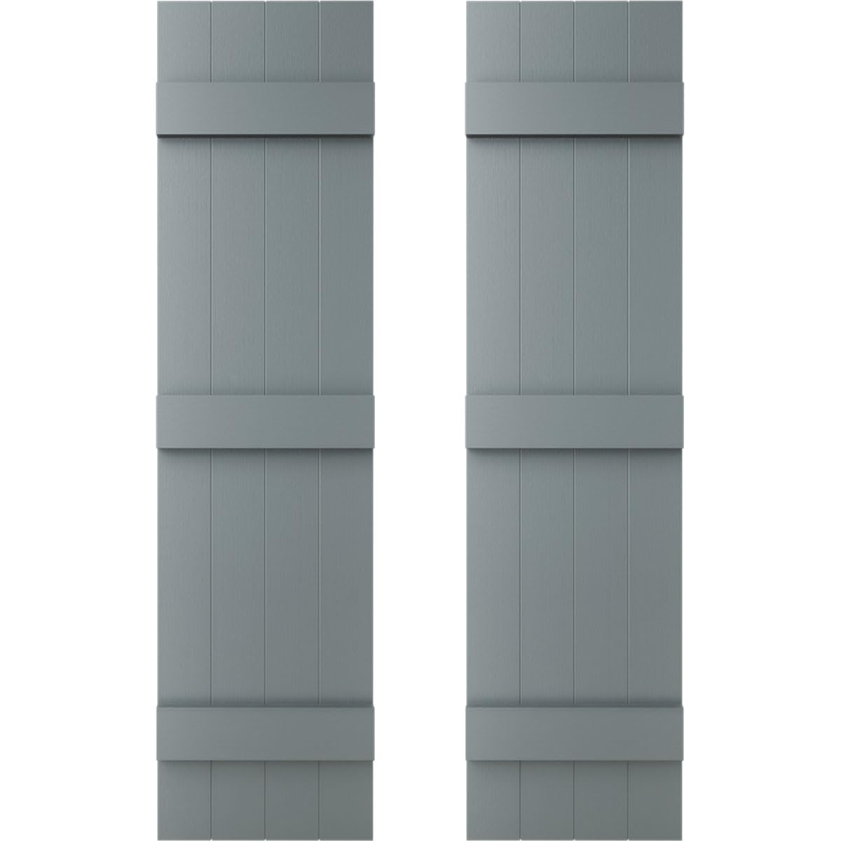 Photo 1 of 14 in. W x 74 in. H Builders Edge, TailorMade Four Board Joined (3 Batten), Board-n-Batten Shutters, Includes MaSChing Installation Spikes (Per Pair), 419 - Storm Cloud