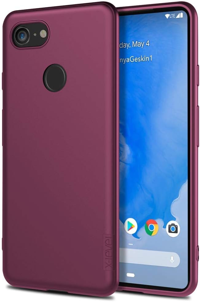 HYAIZLZ Google Pixel 3a Case Clear Thin Soft TPU Matte Slim Fit Protective Back Cover for Google Pixel 3a,Color WineRed