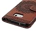 Badalink A11 Case,Galaxy A11 Case - Wallet 3D Embossed Flower Magnetic Flip Cover PU Leather Kickstand Card Holders Soft TPU Inner Case Hand Strap & Dust Plug & Stylus Brown