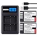 Grepro DMW-BLF19 Dual USB LCD Camera Battery Charger Set 2 Pack Rechargeable Battery 100% Compatible with Original Panasonic DMW-BLF19E DMC-GH5 DMC-GH3 DMC-GH3A DMC-GH3H DMC-GH4 DMC-GH4H DC-GH5S