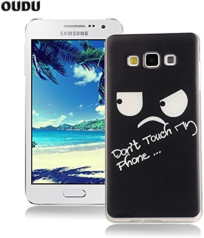 OuDu Silicone Case for Samsung Galaxy A3 Soft TPU Rubber Cover Flexible Slim Case Smooth Lightweight Skin Ultra Thin Shell Creative Design Cover - Don't Touch My Phone