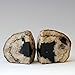 JIC Gem Agate Bookend(s) Black Bookshelf Decor geode bookends 1 Pair 3to 4 Lbs from Brazilian with Rubber Bumpers for Office and Home Decoration