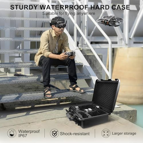 Lekufee Waterproof Hard Case for DJI Avata 2 Drone, Fly More Combo,DJI Goggles 3(NOT for Goggles N3), RC Motion 3, FPV Remote Controller 3 and Accessories(Case Only)