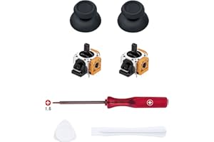 Mcbazel 7 In 1 Joystick Repair for PS5 Controller, Joystick Replacement with Opening Tool and Thump Caps 3D Analog Stick Thum