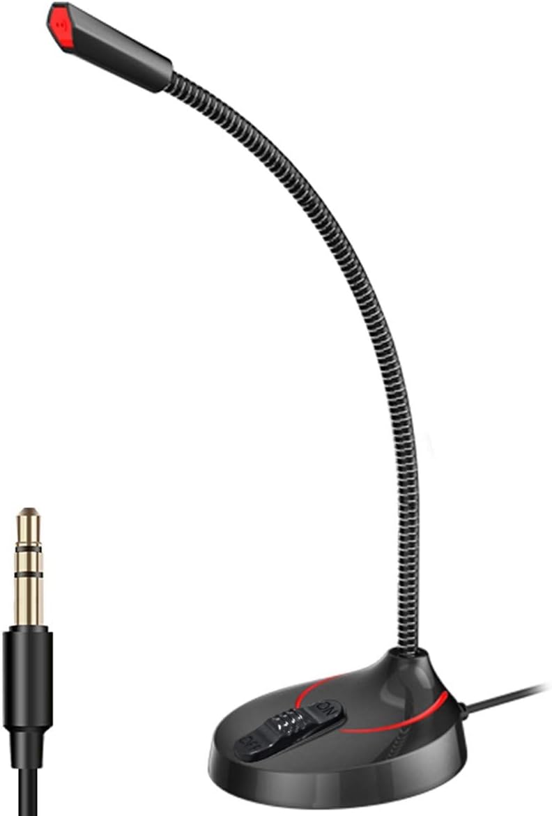 Tianhaik 3.5mm Plug/USB Computer Mic Built-in Filter Plug &Play Desktop Microphone for YouTube SkypeGaming Meeting