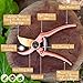 Doolini NATURE Professional Pruning Shears Bypass Garden Shears Drop Forged Hand Pruners with Ergonomic Comfort Grip & Safety Lock (Rose Gold)thumb 3