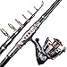 PLUSINNO Fishing Rod and Reel Combos Carbon Fiber Telescopic Fishing Rod with Reel Combo Sea Saltwater Freshwater Kit Fishing Rod Kit …