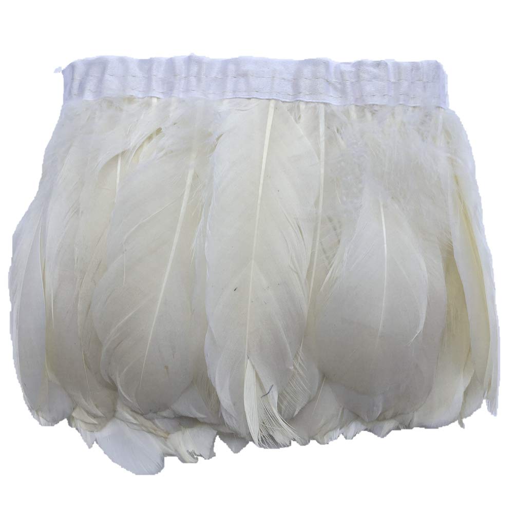 Sowder Duck Goose Feather Trim Fringe 2 Yards(Ivory)