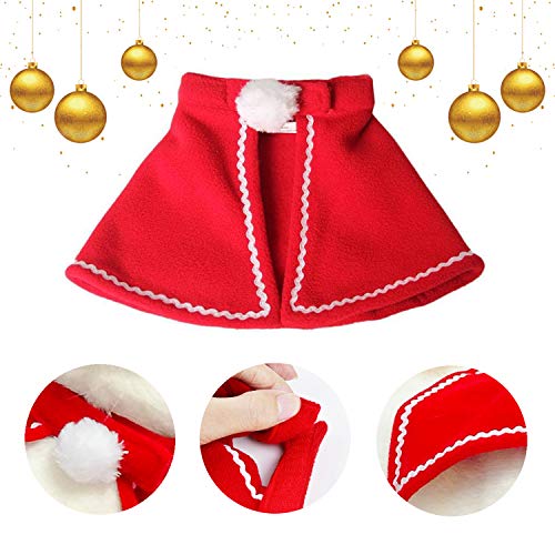 Legendog Cat Costumes Christmas Pet Costumes Red Velvet Pet Cape Pet Apparel for Small Dogs and Cats