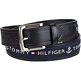 Tommy Hilfiger mens Fabric Inlay Casual Belt With Classic Harness Buckle