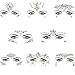 Noctilucent Face Gems Mermaid Face Jewels Festival Luminous Body Jewels Glow In The Dark Rhinestones Rave Eyes Bindi Temporary Face Stickers for Festival Party (8 Sets Collection)