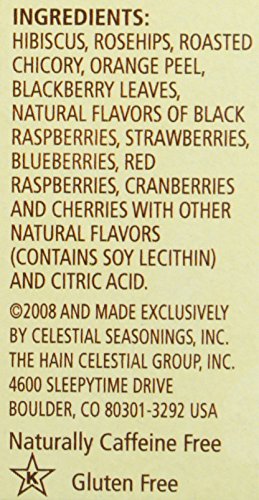 CELESTIAL SEASONINGS, TEA, WILD BERRY ZINGER, 20 CT