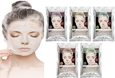 La Journee Herb Gel Modeling Mask Set/Modeling Powder/Facial Mask (Pack of 5) - Lavender, Lemongrass, Peppermint, Calendula, Sage