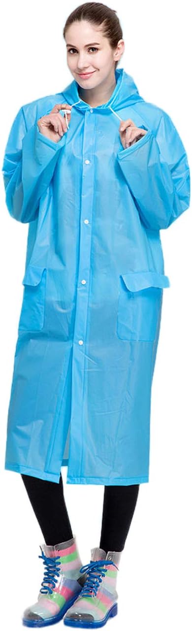 HIDARLING Rain Poncho for Women and Men Reusable Transparent Raincoat with Hood for Hiking/Camping/Travel