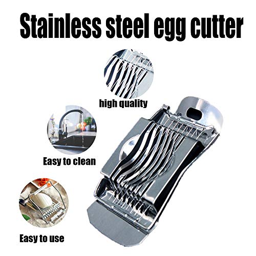 1CAwindwinevine Silver Color Easy to Use and Clean Stainless Steel Boiled Egg Slicer Section Cutter Mushroom Tomato Cutter Kitchen Novelty Tool