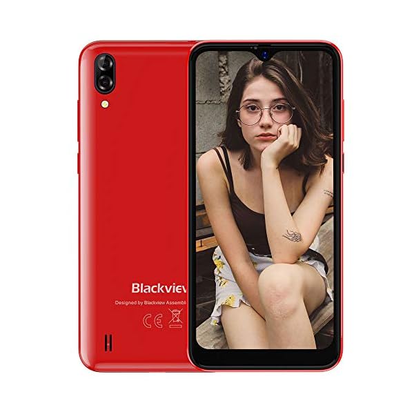 Smartphone-Blackview-A60-Mobile-Phone-SIM-Free-Android-Phone-with-4080mAh-Big-Battery-61-inches-Waterdrop-Full-Screen-5MP13MP-Dual-CameraDual-SIM-Android-81-Oreo-GPS-FM-Red Smartphone, Blackview A60 Mobile Phone SIM Free Android Phone with 4080mAh Big Battery, 6.1 inches Waterdrop Full-Screen…