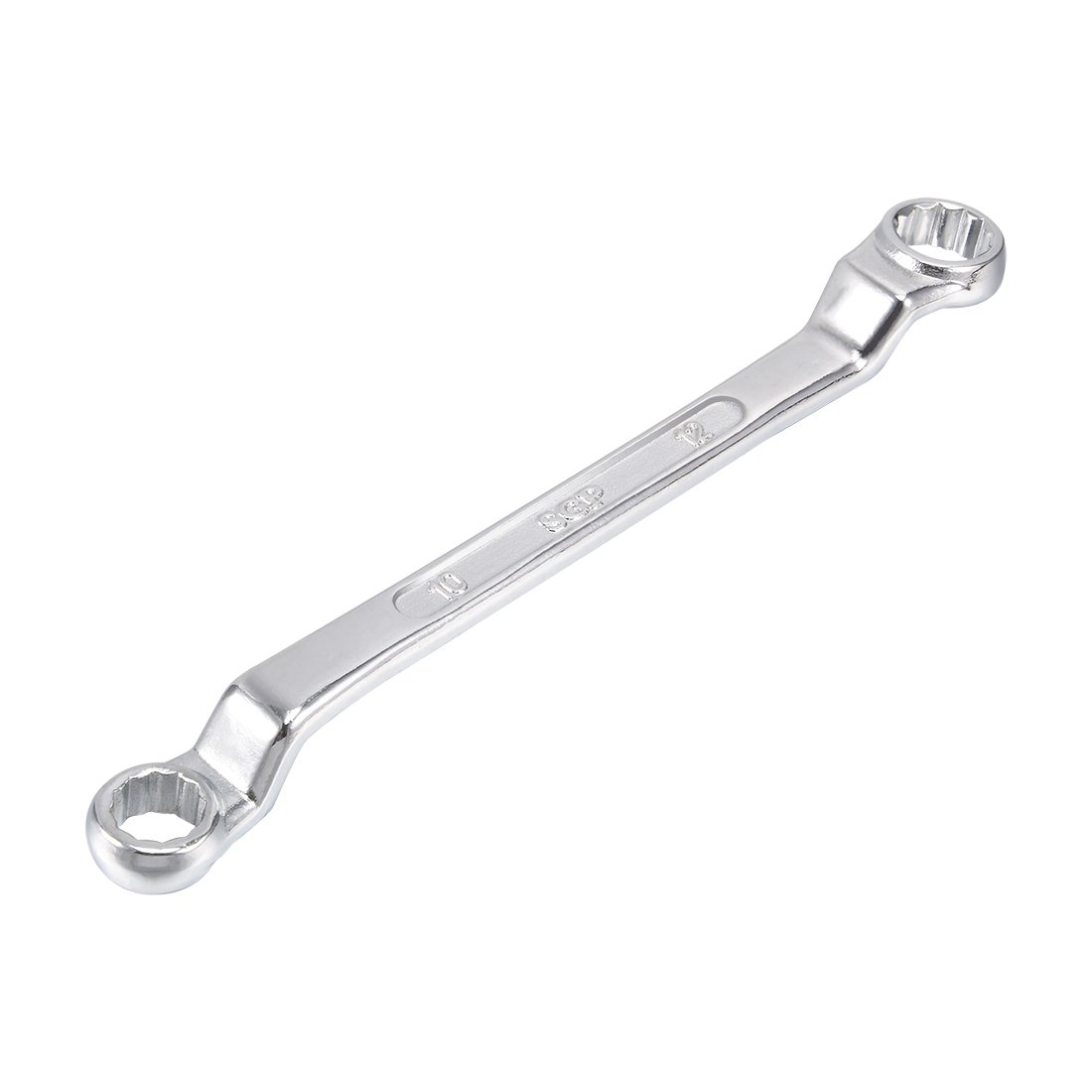 sourcing map 10mm x 12mm Metric 12 Point Offset Double Box End Wrench Chrome Plated, Cr-V Steel