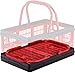 CleverMade CleverCrates 16 Liter Shopping Basket/Grocery Tote: Collapsible Storage Bin/Container, Red