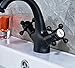 Rozin Deck Mounted Bathroom Basin Faucet 2 Knobs Single Hole Vanity Sink Mixer Tap Oil Rubbed Bronze