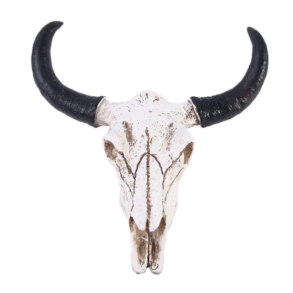 VOANZO Resin Ox Horn Skull Wall Hanger Mounted For Household Wall Decoration Bar Restaurant Hotel Wall Decoration Pendant