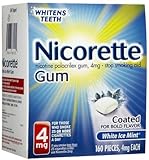 Nicorette OTC Stop Smoking Nicotine Gum, 4mg-White Ice Mint-160 ct. (Quantity of 1)