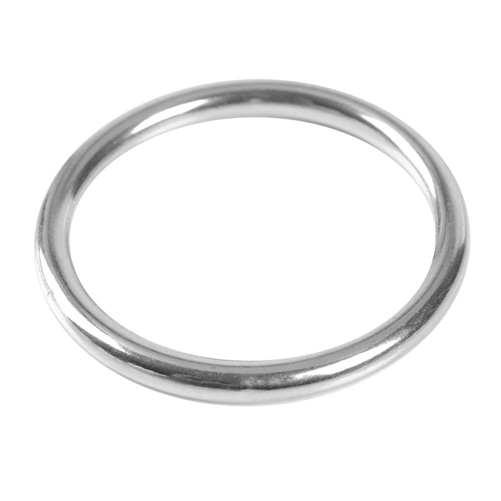 Alomejor 1Pc O Round Ring with 304 Grade Stainless Steel for Boat Marine Polished Circle for Outdoor Equipment Line Through 6mm (6 * 80mm)