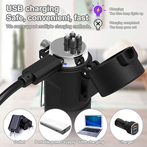 Waterproof Lighter, USB Plasma Lighter Rechargeable Electric Lighter Waterproof with Flashlight Portable Lighter Windproof Arc Lighter for Outdoor Camping Hiking (Black)