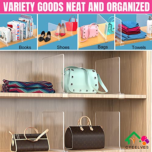 Shelf Dividers for Closet Organization, Acrylic Shelf Dividers 4 Pack