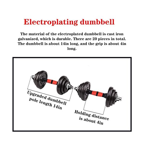 DD-home Adjustable Dumbbell Barbell Lifting Set 50Kg/110Lb Exercise & Fitness Dumbbells Free Weight Set with Connecting… - Image 5