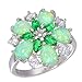 CiNily Green Fire Opal Emerald Silver Zircon Women Jewelry Gemstone Ring Size 6-10 (8)