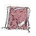 Tinksky Fashion Glitter Bag Sackpack Sequins Drawstring Backpack (Pink)