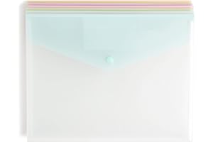 Smead Poly Document Holders, Snap Closure, Side Load, Letter Size, Pastel Colors, 6 per Pack (89688)