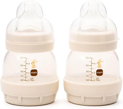 MAM Easy Start Anti-Colic Baby Bottles 2 Pack 130ml Slow Flow Teat 1