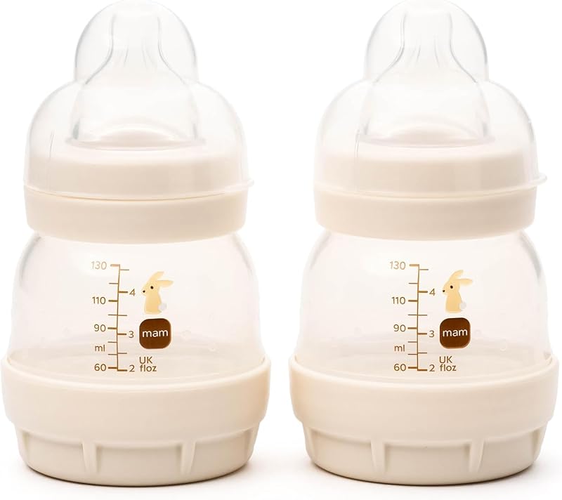 MAM Easy Start Anti-Colic Baby Bottles 2 Pack 130ml Slow Flow Teat 1
