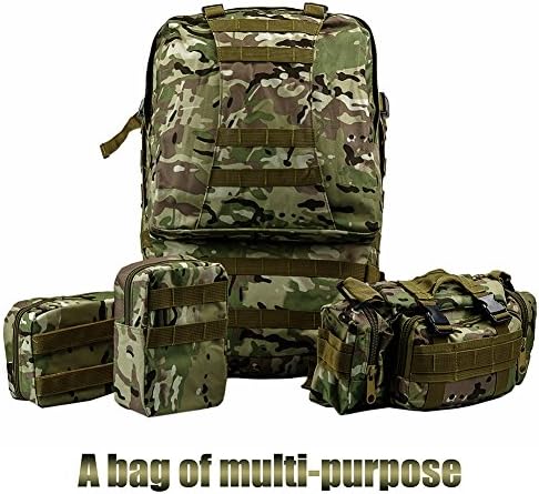 Military Tactical backpack Camouflage large Military Backpack molle Assault Pack 50L waterproof 3 day Combat Backpack for Outdoor Hiking Camping Travelling