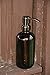 Amber Glass Pint Jar Soap Dispenser and Non Slip Coaster/Countertop Protector Gun Metal Bronze Pump - Amber Brown 16oz Jar Lotion Bottle by Industrial Rewind