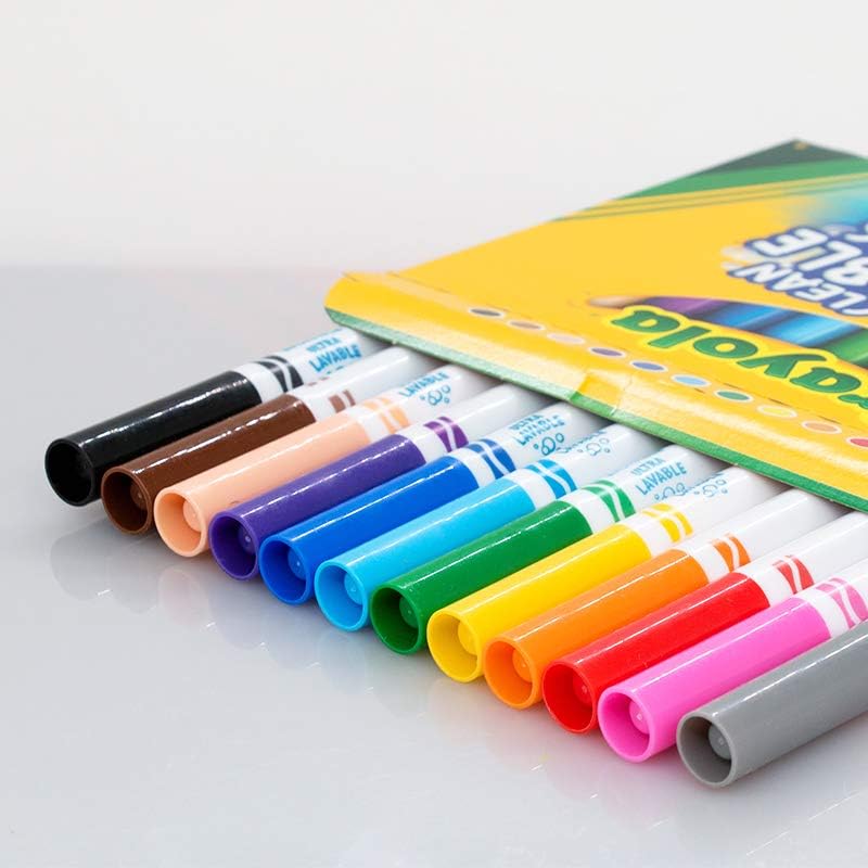 Crayola Ultra Clean Washable Markers, Broad Line, 12 Count: Toys & Games